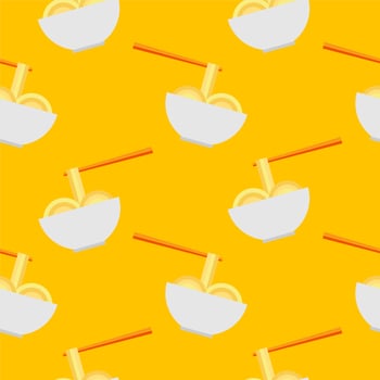 ramen seamless pattern vector illustration