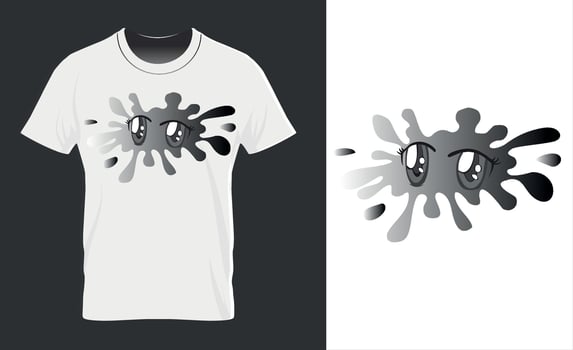 T-shirt mockup in white, gray and black colors. Mockup of realistic shirt with short sleeves. Blank t-shirt template with empty space for design vector