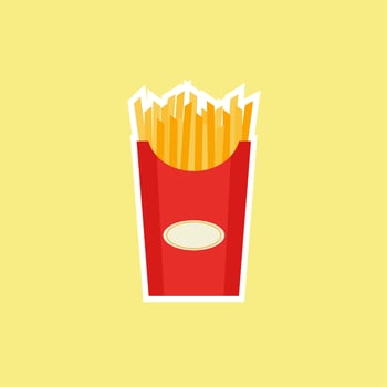 french fries flat design vector illustration