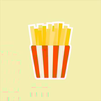 french fries flat design vector illustration