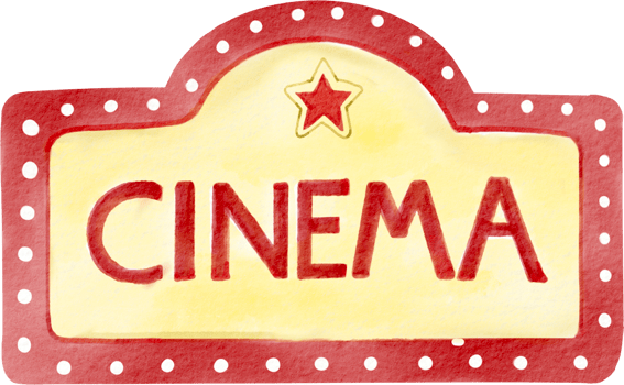 watercolor cinema sign png