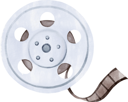 watercolor film reel png