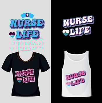 Nurse typography t shirt design bundle vector