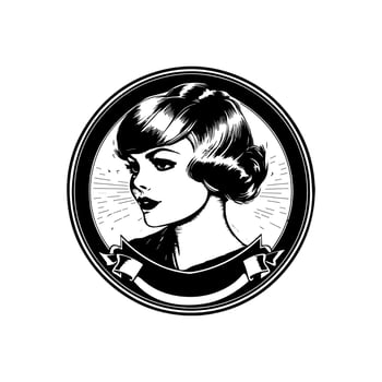 Barbershop salon logo illustration features a classic design vector