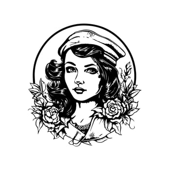 Set sail with our daring female sailor illustration. This empowering artwork captures the spirit of adventure and the sea. vector