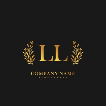 LL Initial beauty floral logo template vector