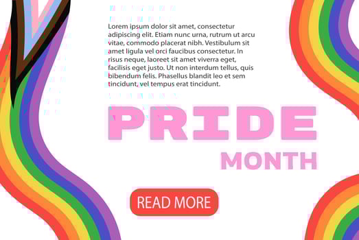 Pride month lgbtq background with rainbow flag vector illustration