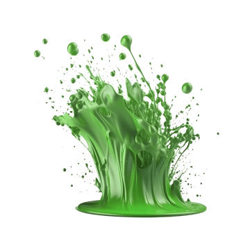 green slime splash on transparent background ,isolated slime explosion , png