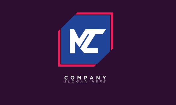 MC Alphabet letters Initials Monogram logo CM, M and C vector
