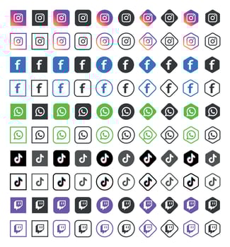 Popular social network symbols, social media logo icons collection vector