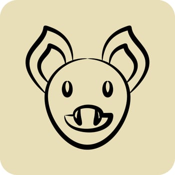 Icon Bat. related to Animal Head symbol. glyph style. simple design editable. simple illustration vector