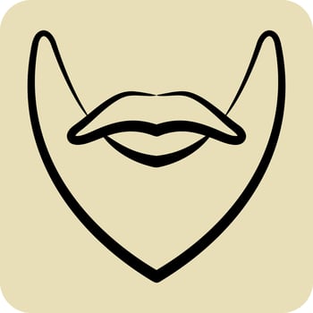 Icon Beard. related to Barbershop symbol. glyph style. Beauty Saloon. simple illustration vector