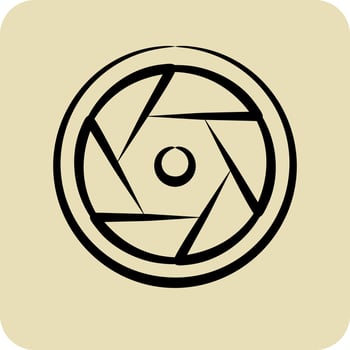 Icon Camera Lens. related to Photography symbol. hand drawn style. simple design editable. simple illustration vector