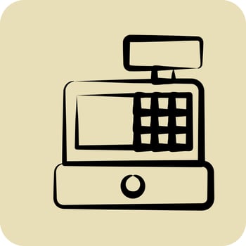 Icon Cash Register. related to Online Store symbol. glyph style. simple illustration. shop vector