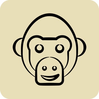 Icon Chimpanzee. related to Animal Head symbol. glyph style. simple design editable. simple illustration vector
