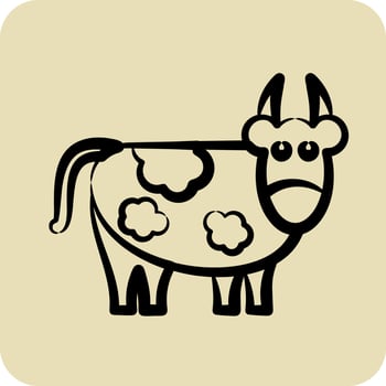 Icon Cow. related to Eid Al Adha symbol. glyph style. simple design editable. simple illustration vector