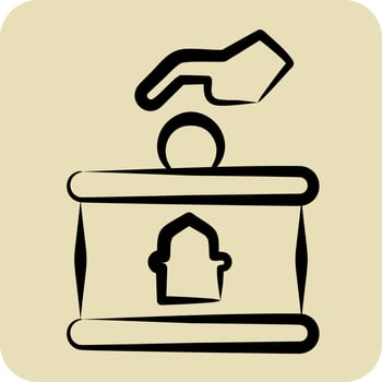 Icon Donation. related to Eid Al Fitr symbol. glyph style. islamic. ramadhan. simple illustration vector