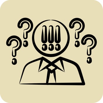 Icon Critical Thinking. related to Psychological symbol. glyph style. simple illustration. emotions, empathy, assistance vector