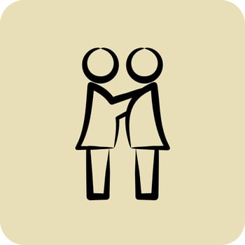 Icon Feeling Compassion. related to Psychological symbol. glyph style. simple illustration. emotions, empathy, assistance vector