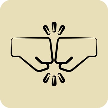 Icon Greeting. related to Psychological symbol. glyph style. simple illustration. emotions, empathy, assistance vector