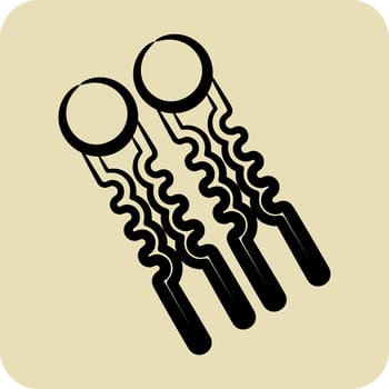 Icon Hair Pins. related to Barbershop symbol. glyph style. Beauty Saloon. simple illustration vector