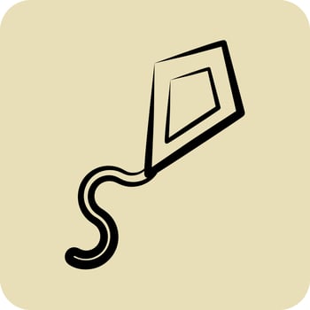 Icon Kite. related to Sports Equipment symbol. hand drawn style. simple design editable. simple illustration vector