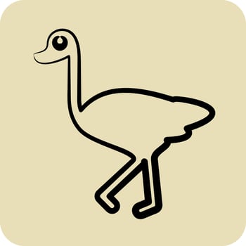 Icon Ostrich. related to Domestic Animals symbol. glyph style. simple design editable. simple illustration vector