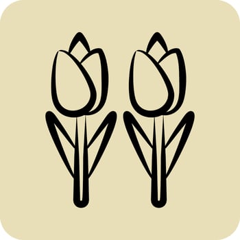 Icon Tulips. related to Environment symbol. glyph style. simple illustration. conservation. earth. clean vector