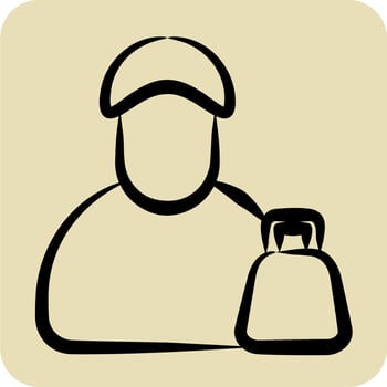 Icon Man. related to Black Friday symbol. glyph style. shopping. simple illustration vector