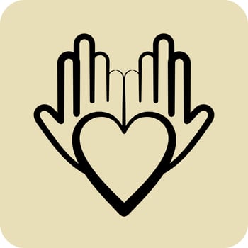 Icon Philanthropist. related to Volunteering symbol. glyph style. Help and support. friendship vector