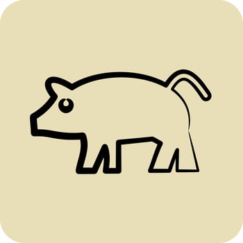 Icon Pig. related to Domestic Animals symbol. glyph style. simple design editable. simple illustration vector