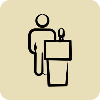Icon Political Volunteering. related to Volunteering symbol. glyph style. Help and support. friendship vector
