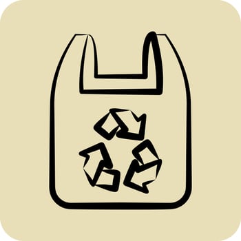 Icon Recycled Plastic Bag. related to Environment symbol. glyph style. simple illustration. conservation. earth. clean vector