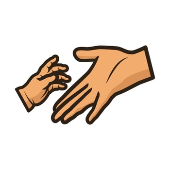 Baby Trying to Reach for Mother's Hand. Mothers Day Icon Vector Illustration