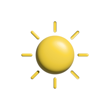 sun icon illustration in 3d style. glowing sun illustration design. png