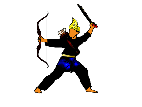 icon posing dance step pattern Nusantara Malay Warrior with weapon png