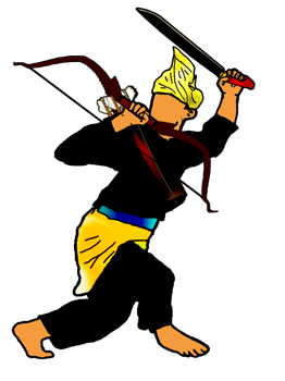 icon posing dance step pattern Nusantara Malay Warrior with weapon png