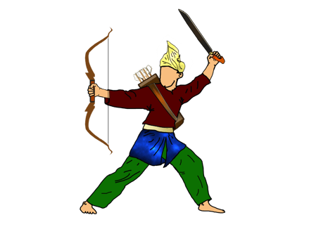 icon posing dance step pattern Nusantara Malay Warrior with weapon png