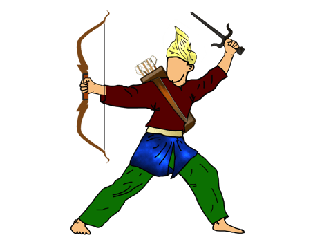 icon posing dance step pattern Nusantara Malay Warrior with weapon png
