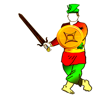 icon posing dance step pattern Nusantara Malay Warrior with weapon png