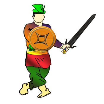 icon posing dance step pattern Nusantara Malay Warrior with weapon png
