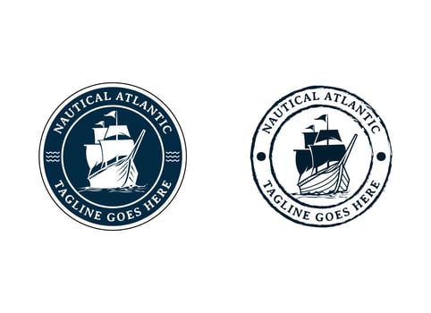 Vintage Retro Sailing Ship Logo Design vector