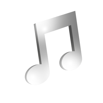 silver 3D  render music note png