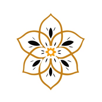 Traditional Thai flower ornament design Icon vector