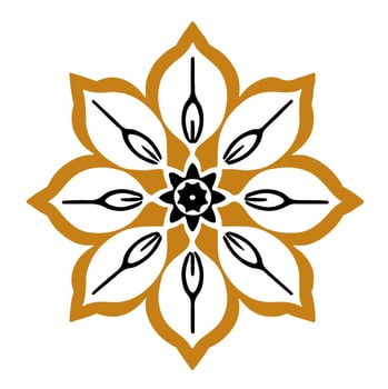 Traditional Thai flower ornament design Icon vector