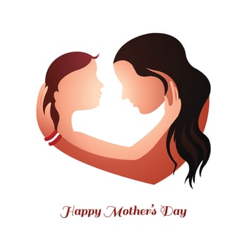 Happy mothers day for woman and child love card background vector