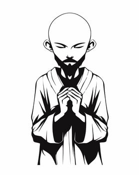 male praying priest vector