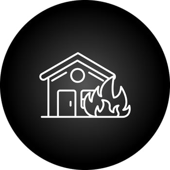 House On Fire Vector Icon