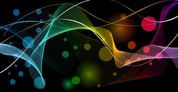 Abstract Christmas background. With colorful balls and Christmas lights. Vector illustration of a festive banner template.
