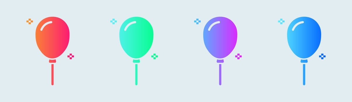 Balloon solid icon in gradient colors. Decoration signs vector illustration.